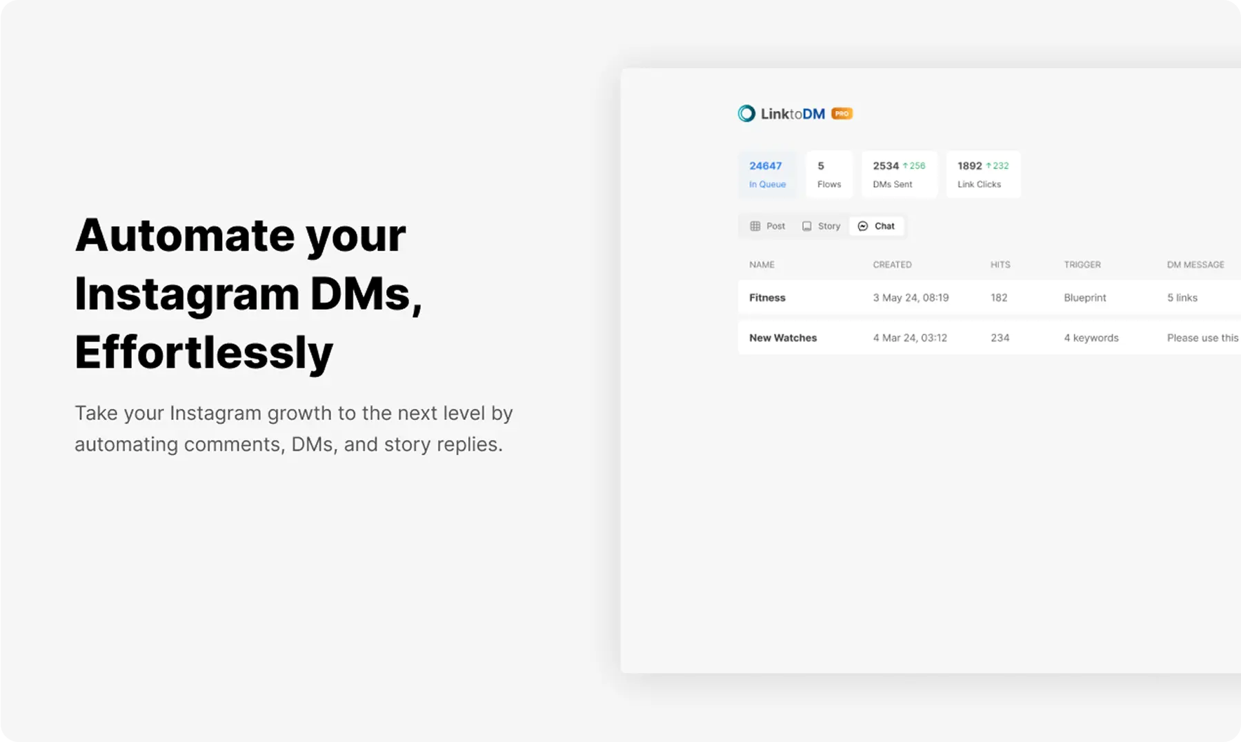 Automate your Instagram DMs effortlessly